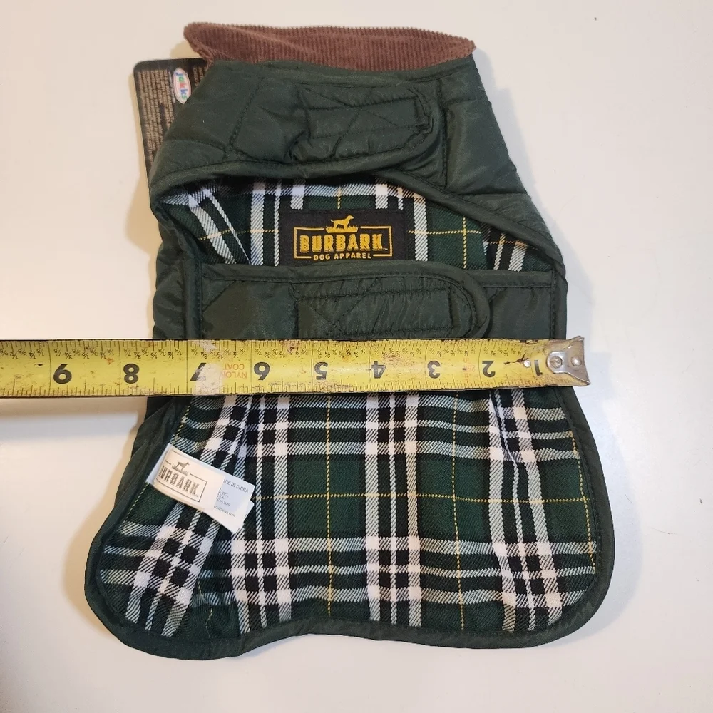 Burbark Green and Brown Puffer Jacket Dog Apparel NWT